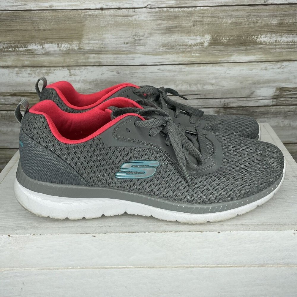 Skechers Womens Size 9.5 Bountiful Quick Path Shoes 12606 Gray Lace Up Sneaker